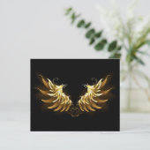 Golden Angel Wings on Black background (Standing Front)