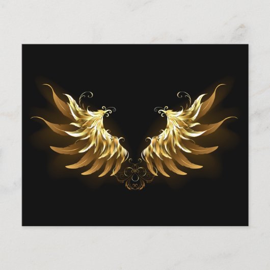 Golden Angel Wings on Black background (Front)