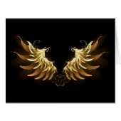 Golden Angel Wings on Black background (Front Horizontal)