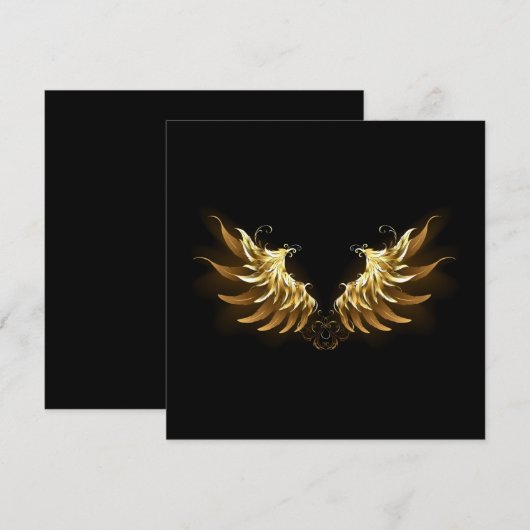 Golden Angel Wings on Black background (Front/Back)