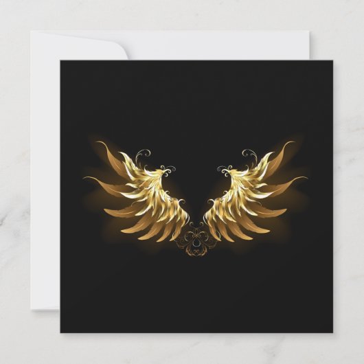 Golden Angel Wings on Black background (Front)