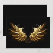Golden Angel Wings on Black background (Front/Back)