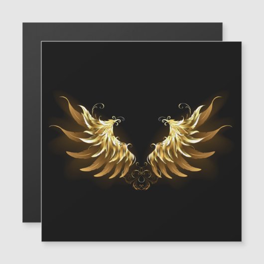 Golden Angel Wings on Black background (Front/Back)