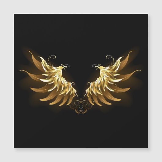 Golden Angel Wings on Black background (Front)