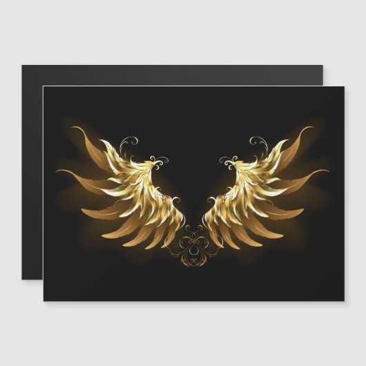Golden Angel Wings on Black background (Front/Back)
