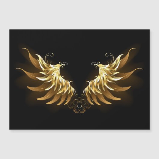 Golden Angel Wings on Black background (Front)