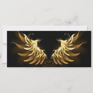 Golden Angel Wings on Black background Announcement