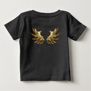 Golden Angel Wings on Black background Baby T-Shirt