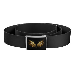 Golden Angel Wings on Black background Belt