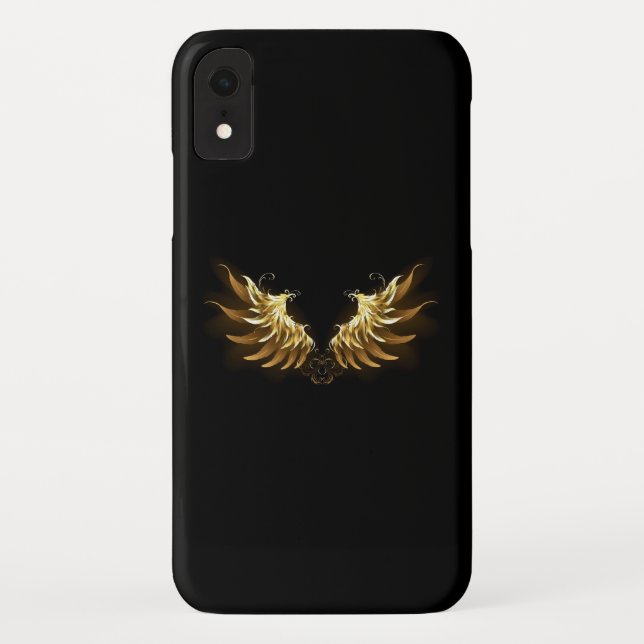 Golden Angel Wings on Black background Case-Mate iPhone Case (Back)