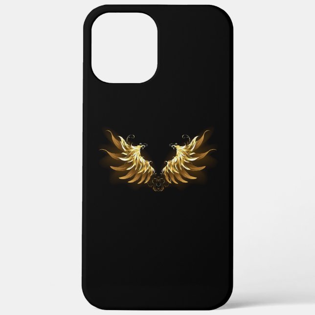 Golden Angel Wings on Black background Case-Mate iPhone Case (Back)