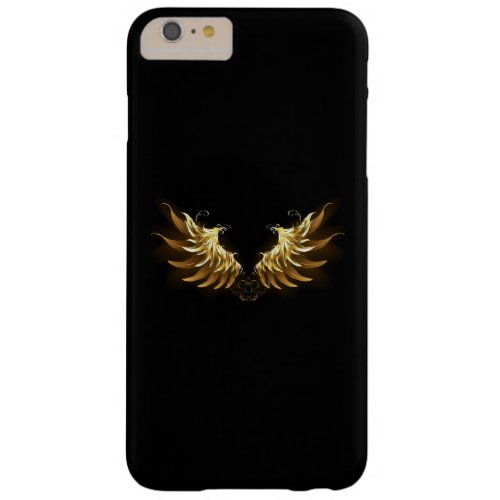 Golden Angel Wings on Black background Barely There iPhone 6 Plus Case