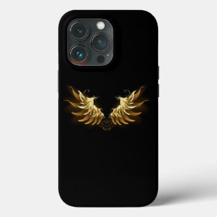 Golden Angel Wings on Black background iPhone 13 Pro Case