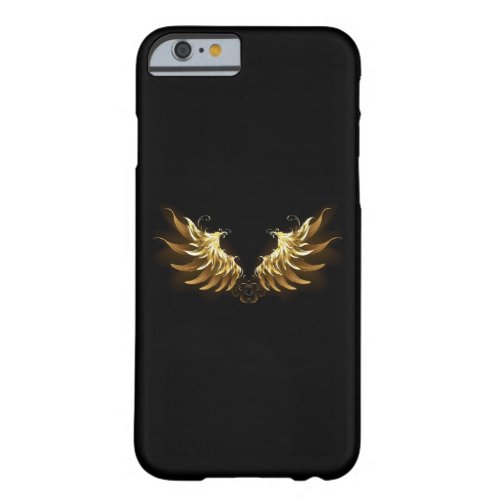 Golden Angel Wings on Black background Barely There iPhone 6 Case