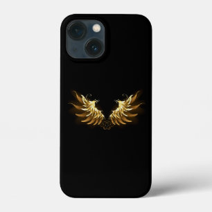 Golden Angel Wings on Black background iPhone 13 Mini Case