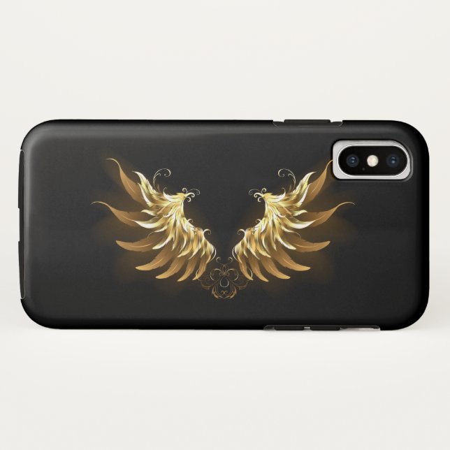 Golden Angel Wings on Black background Case-Mate iPhone Case (Back (Horizontal))