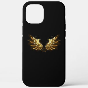 Golden Angel Wings on Black background iPhone 12 Pro Max Case