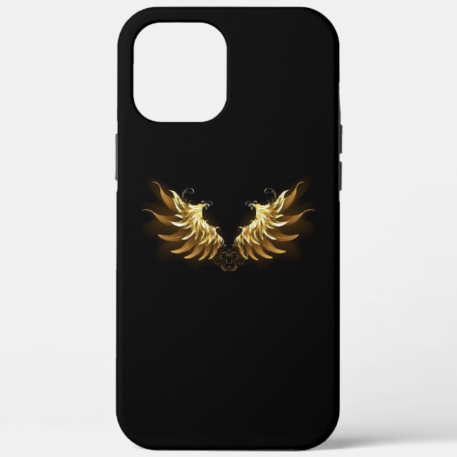 Golden Angel Wings on Black background Case-Mate iPhone Case (Back)