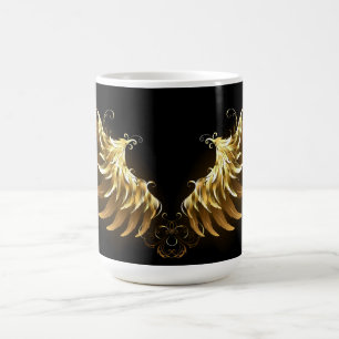 Golden Angel Wings on Black background Color Morph Mug