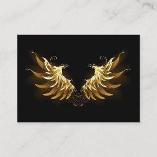 Golden Angel Wings on Black background Enclosure Card