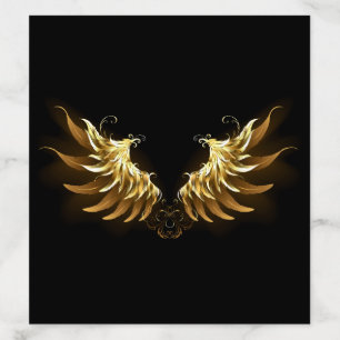 Golden Angel Wings on Black background Envelope Liner