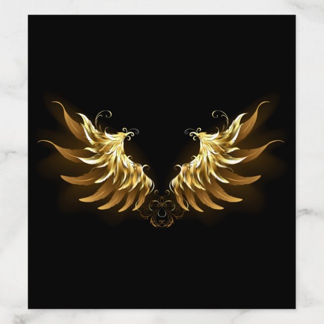 Golden Angel Wings on Black background Envelope Liner (Design)