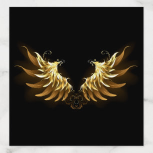 Golden Angel Wings on Black background Envelope Liner