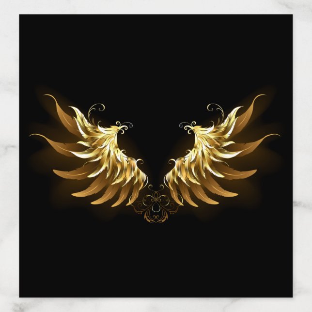 Golden Angel Wings on Black background Envelope Liner (Design)