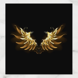 Golden Angel Wings on Black background Envelope Liner