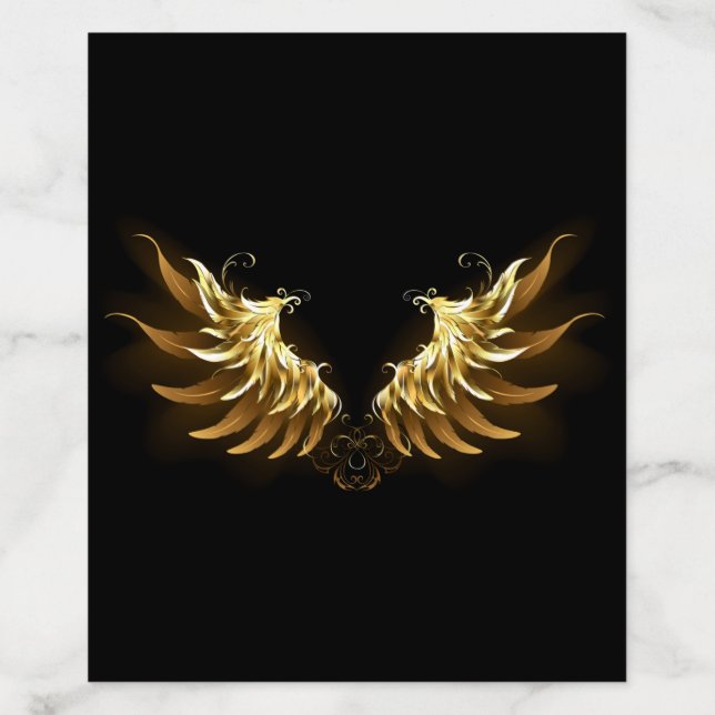 Golden Angel Wings on Black background Envelope Liner (Design)