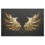 Golden Angel Wings on Black background Fabric