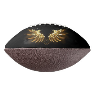 Golden Angel Wings on Black background Football