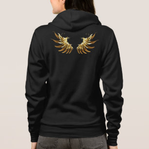 Golden Angel Wings on Black background Hoodie
