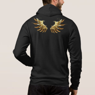 Golden Angel Wings on Black background Hoodie