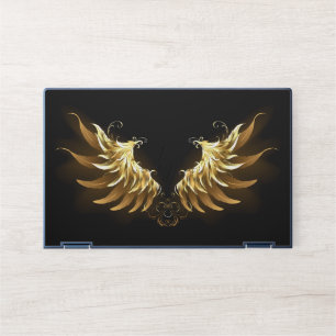 Golden Angel Wings on Black background HP Laptop Skin