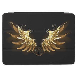Golden Angel Wings on Black background iPad Air Cover