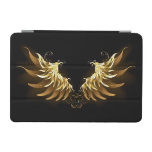 Golden Angel Wings on Black background iPad Mini Cover