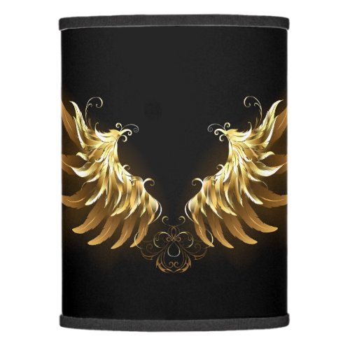 Golden Angel Wings on Black background Lamp Shade