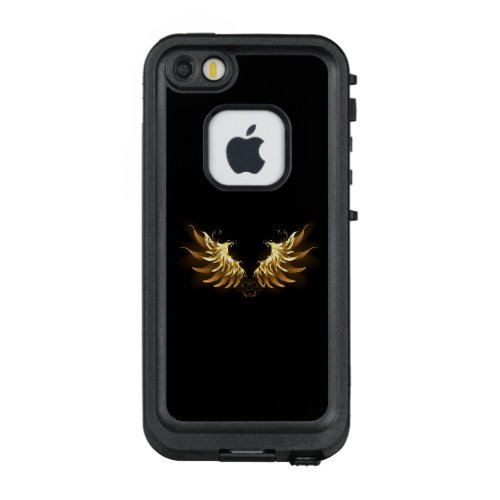 Golden Angel Wings on Black background LifeProof FRĒ iPhone SE55s Case