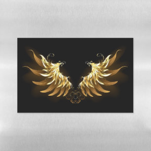 Golden Angel Wings on Black background Magnetic Dry Erase Sheet