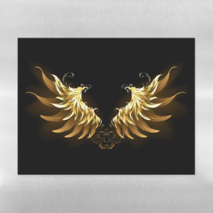 Golden Angel Wings on Black background Magnetic Dry Erase Sheet