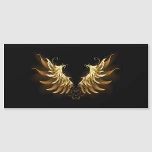 Golden Angel Wings on Black background Magnetic Invitation
