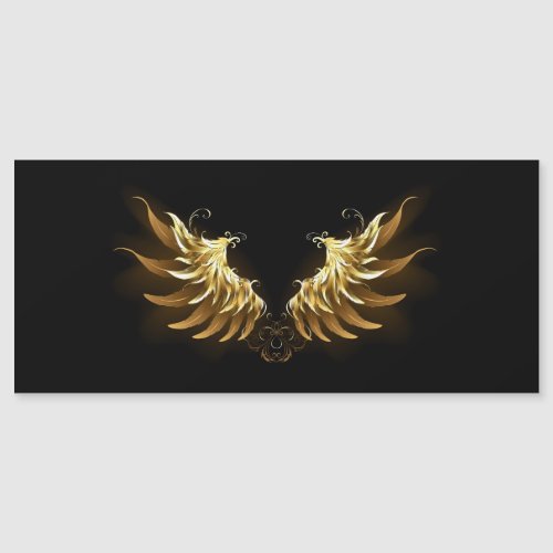 Golden Angel Wings on Black background Magnetic Invitation