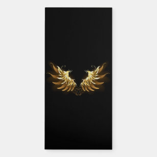 Golden Angel Wings on Black background Magnetic Notepad