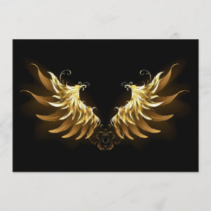 Golden Angel Wings on Black background Menu