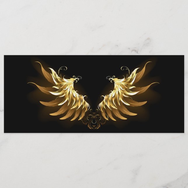 Golden Angel Wings on Black background Menu (Front)
