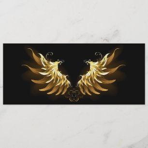 Golden Angel Wings on Black background Menu