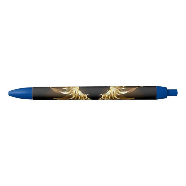 Golden Angel Wings on Black background Pen (Front)