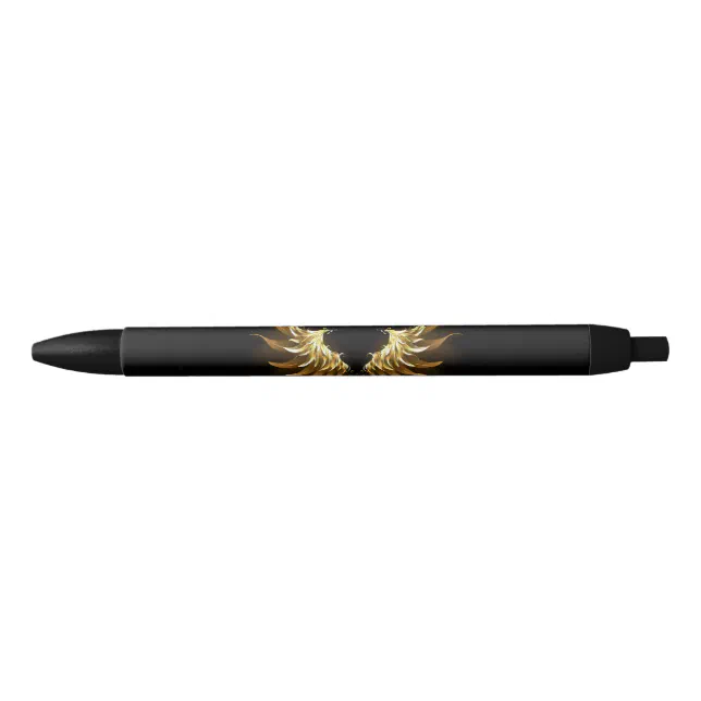 Golden Angel Wings on Black background Pen Zazzle