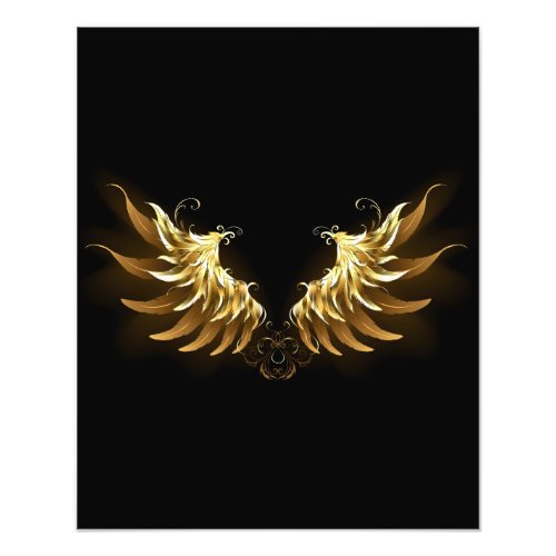 Golden Angel Wings on Black background Photo Print